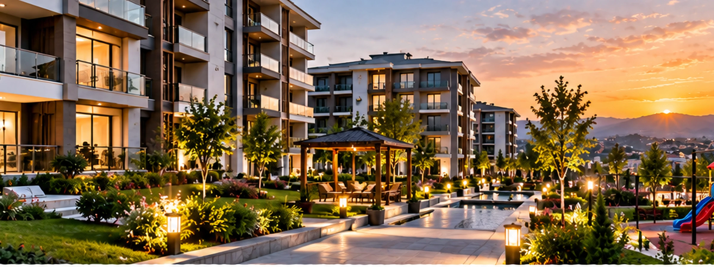 Alanyurt modern konut projesi ve peyzajlı site yaşamı